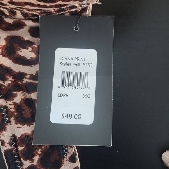 Frederick's of Hollywood Leopard Print Push-Up Bra Size 36C NWT Lingerie Shower - Picture 9 of 12